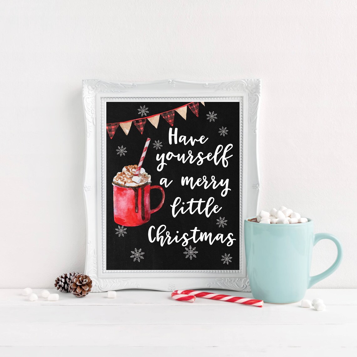 Hot Chocolate Christmas Party Decorations Art Print