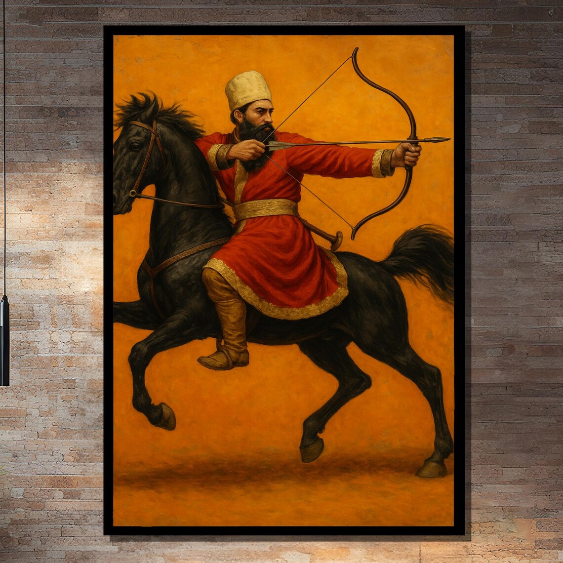 Turkic Archer On Horseback, Office Decor Art Print