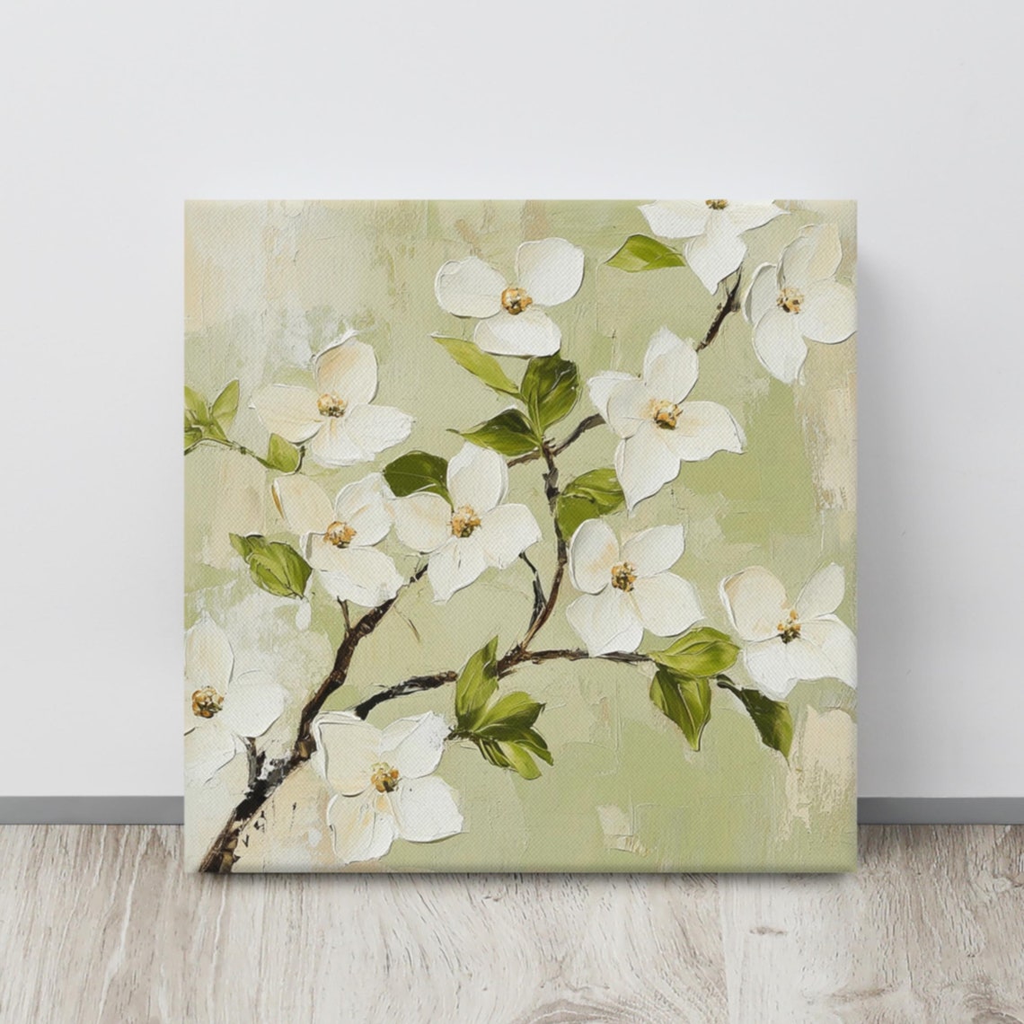 Dogwood Flower Print Flowering Dogwood Plant Art Print Dogwood Flower Painting Print Flower Wall Art White Cornus Florida