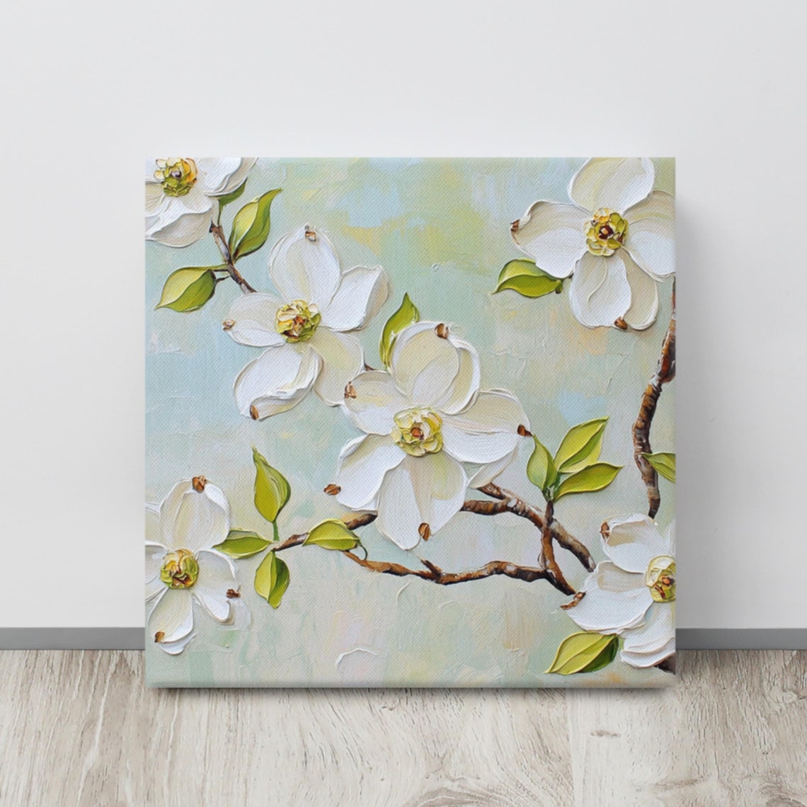 Dogwood Flower Print Flowering Dogwood Plant Art Print Dogwood Flower Painting Print Flower Wall Art White Cornus Florida