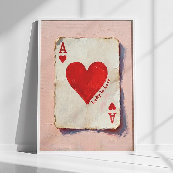 Ace Of Hearts Playing Card Art Print