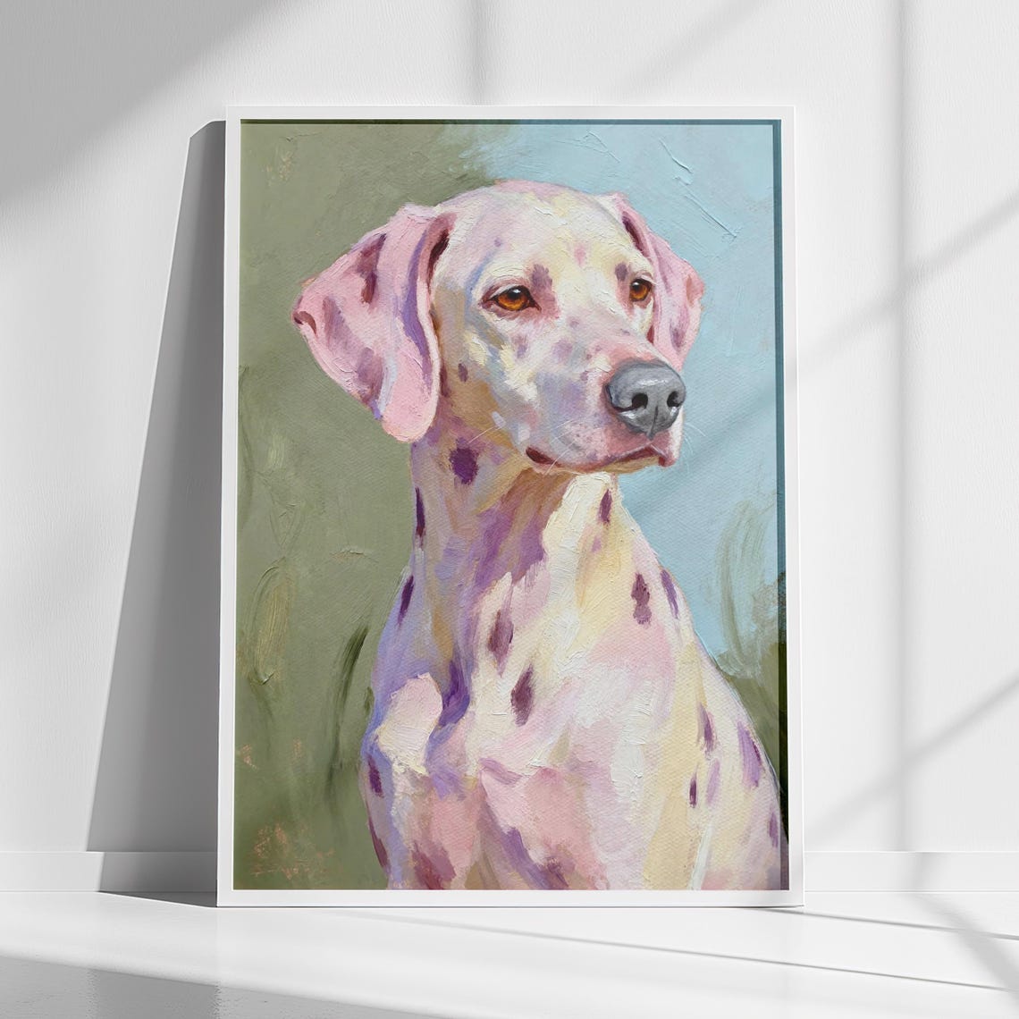 Dalmatian Dog Impressionist Portrait Modern Pet Painting Poster