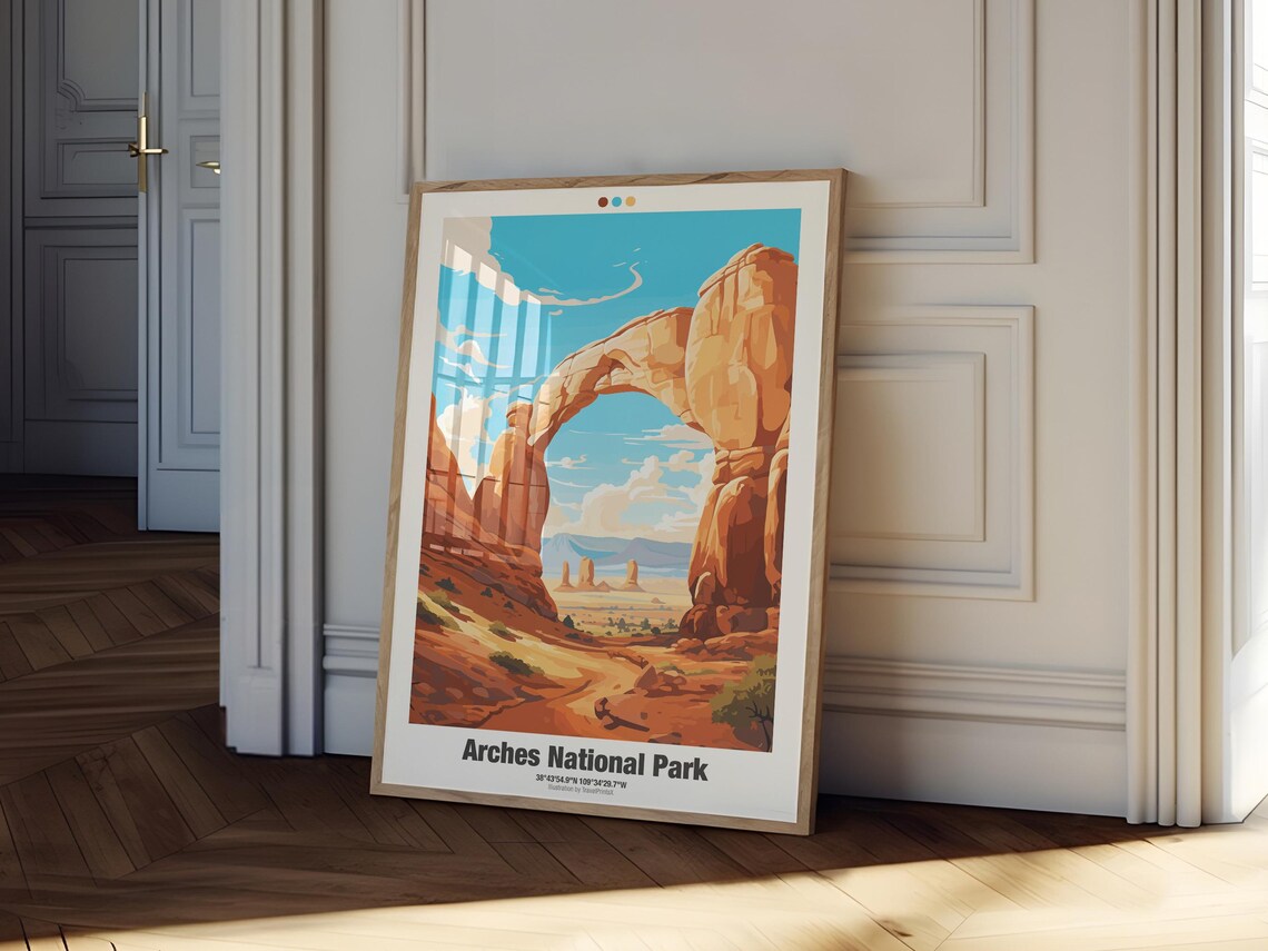 Arches National Park Utah Red Rock Desert Arch Scenic Travel Poster - Image 2