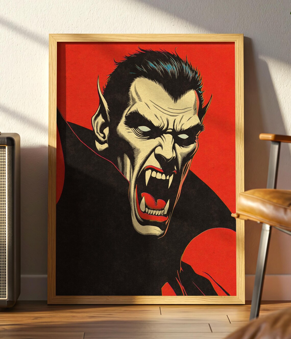 Retro Horror Vampire Dracula Comic Style Poster