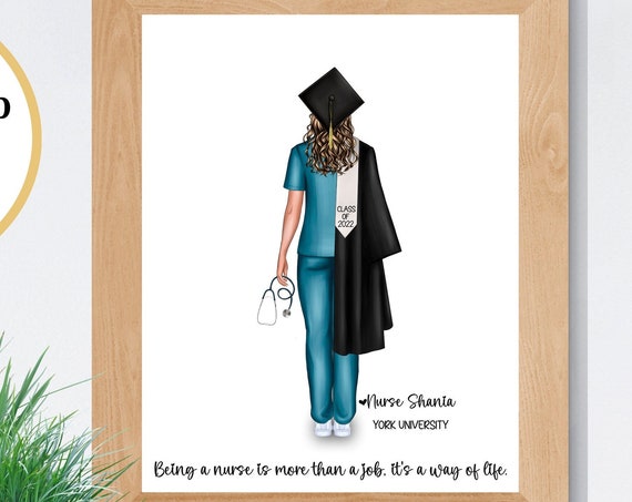 Personalized Nurse Graduation Portrait Class of 2022 Gift Poster