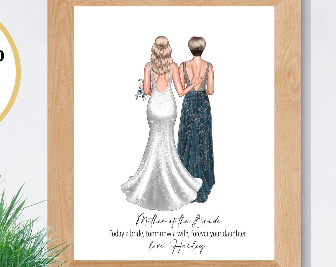 Custom Mother of the Bride Wedding Portrait Daughter Gift Poster