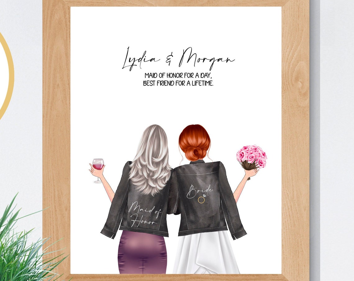 Maid of Honor for a Day Bride Leather Jackets Portrait Poster