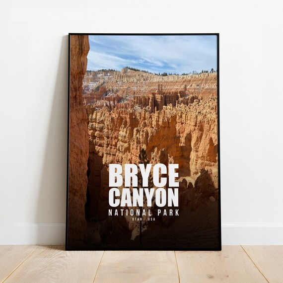 Bryce Canyon National Park Utah Orange Hoodoos Bold Travel Poster