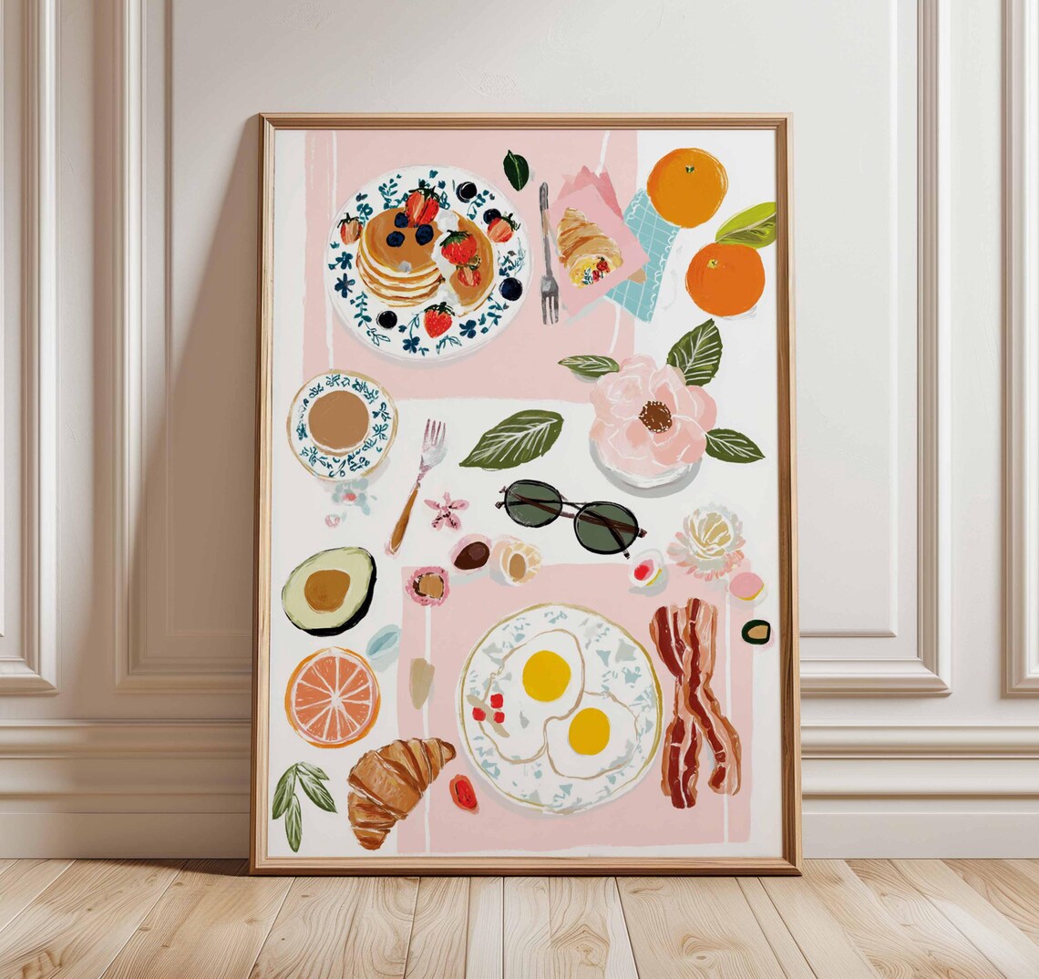 Breakfast Table Poster, Modern Kitchen Decor