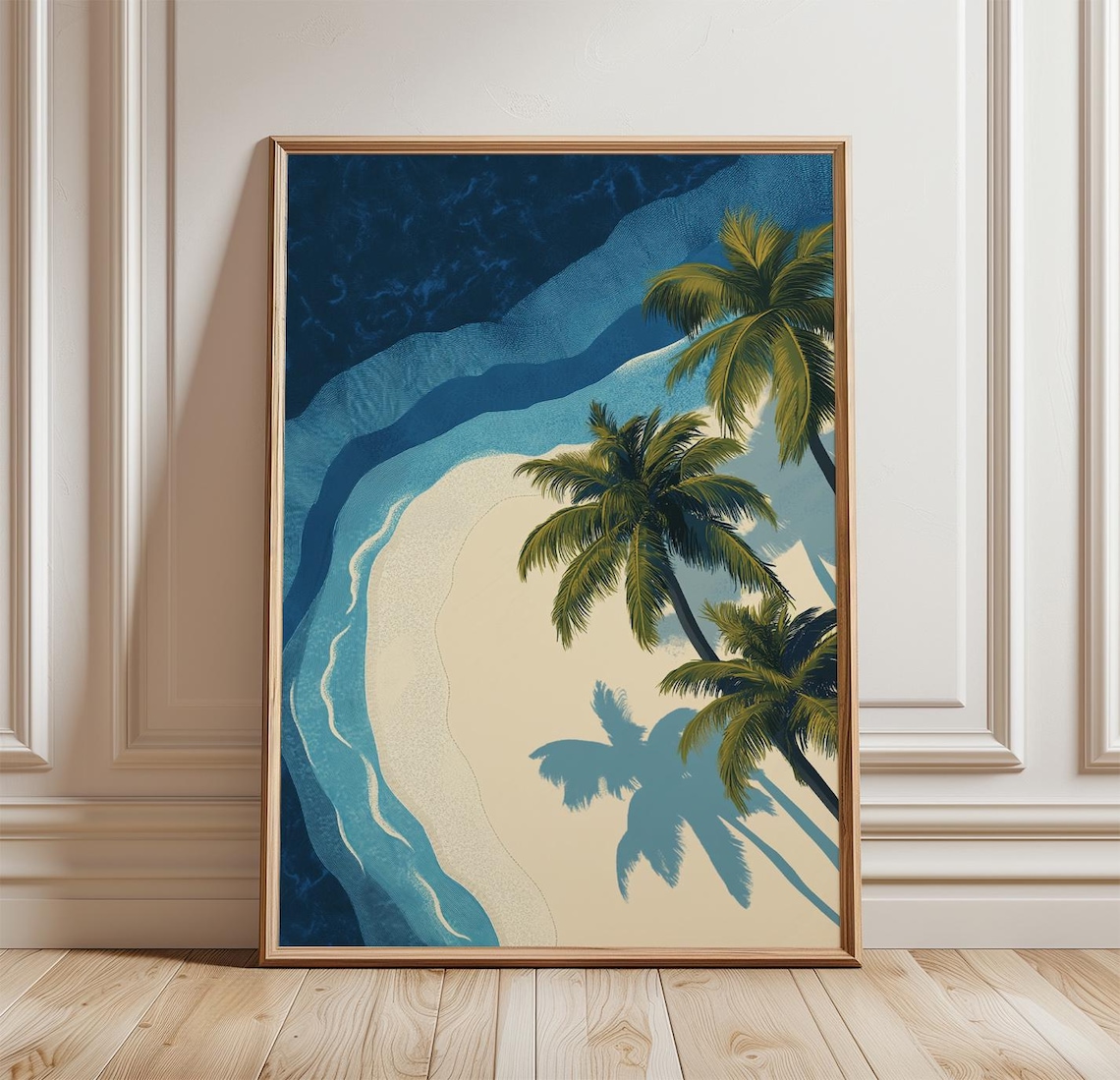 Tropical Beach Poster, Coastal Wall Art Print