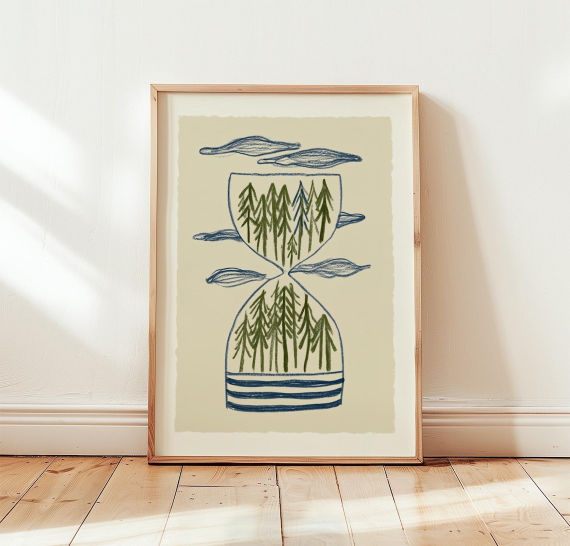 Forest Hourglass, Nature Wall Art Poster
