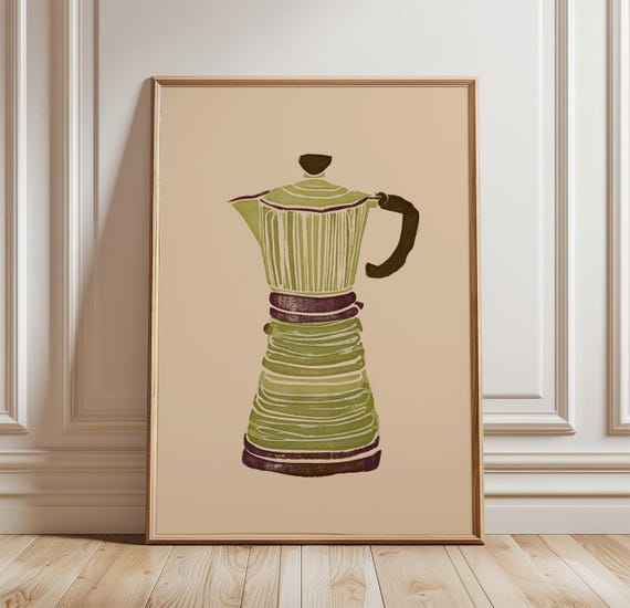 Espresso Coffee Pot, Kitchen Wall Art Print
