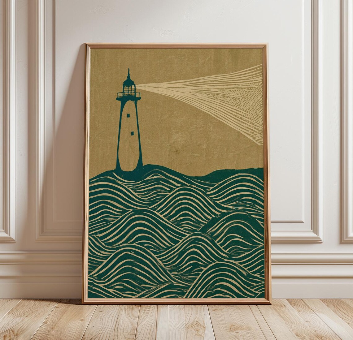 Lighthouse Poster, Coastal Nautical Minimal Ocean