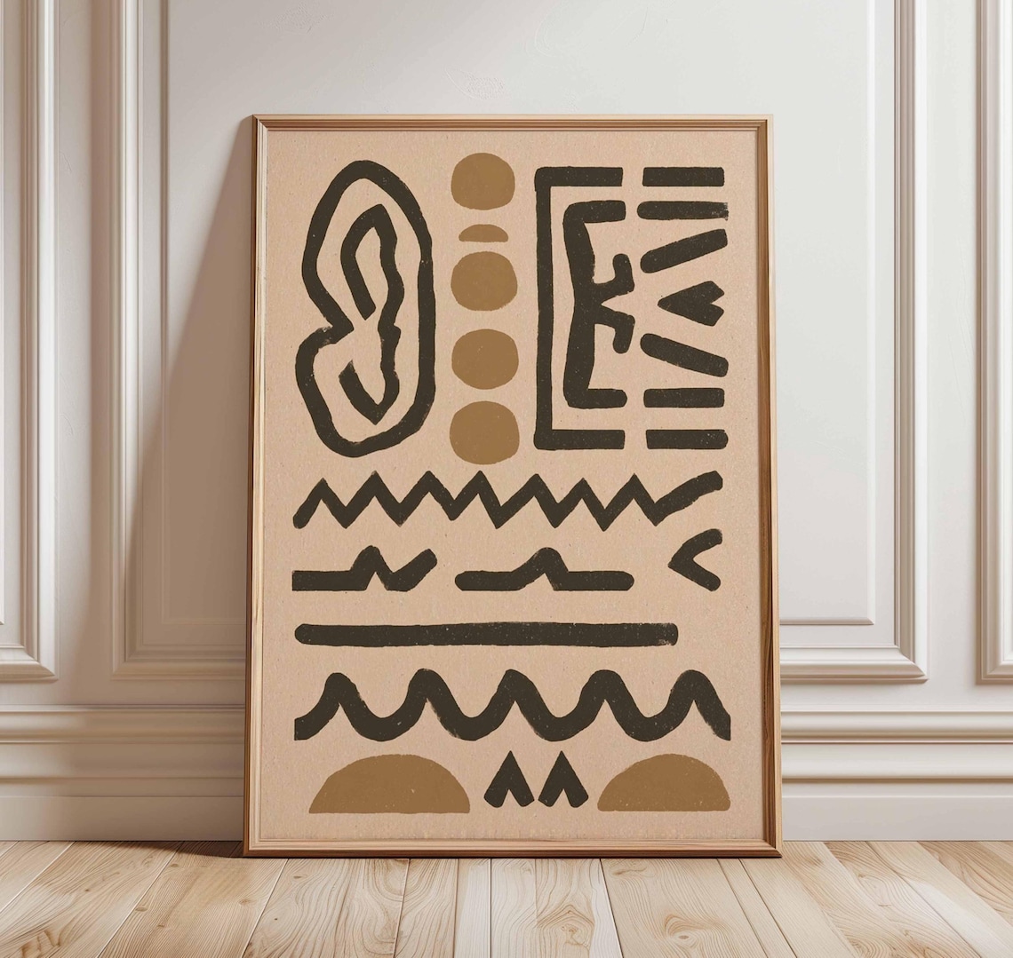 African Tribal Art, Modern Minimalist Pattern
