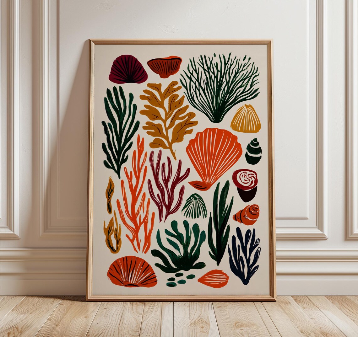 Seaweed Poster, Coastal Botanical Art Print