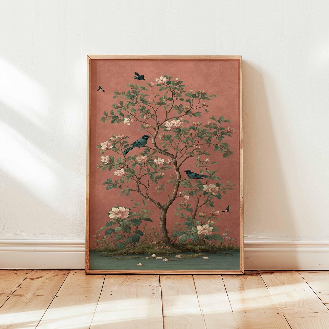 Bird And Blossom Tree Vintage Botanical Art Print