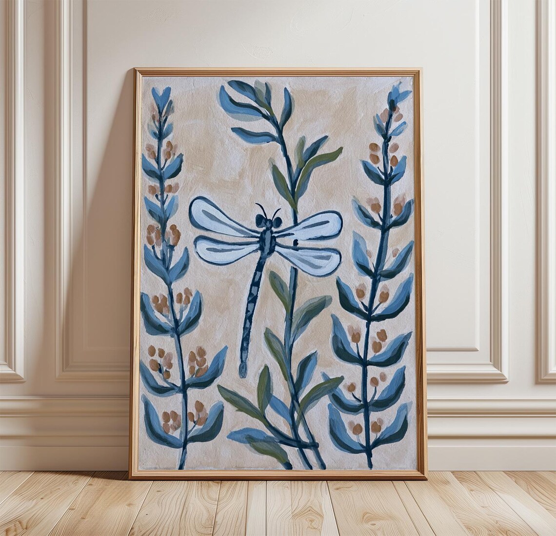 Damselfly Botanical Poster, Nature Wall Art Print