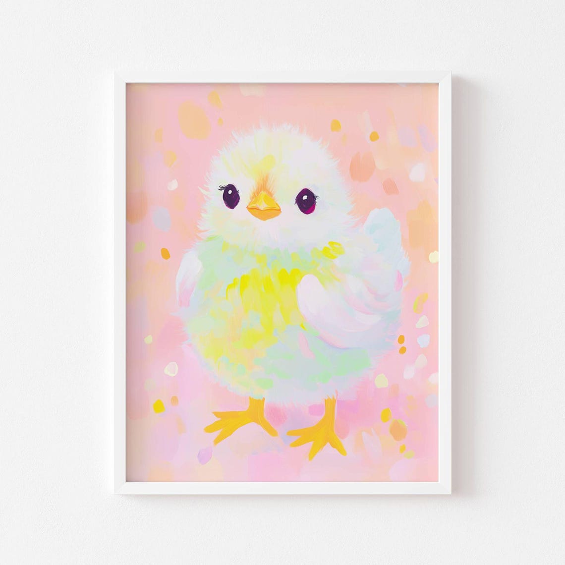Pastel Baby Chick Fluffy Yellow Spring Nursery Easter Poster