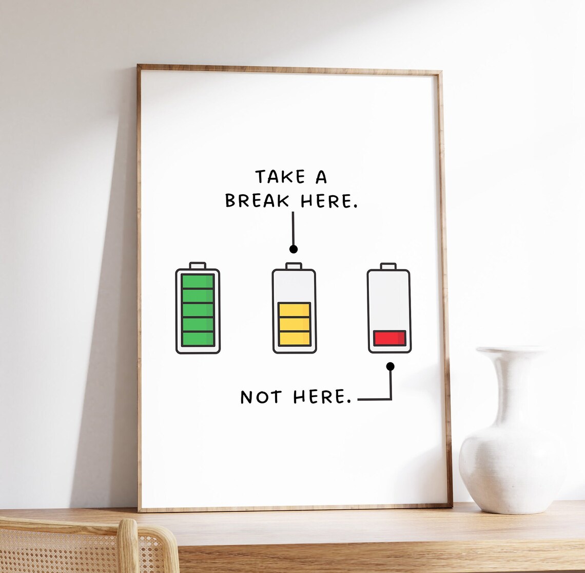Take A Break Poster, Mindfulness Growth Mindset
