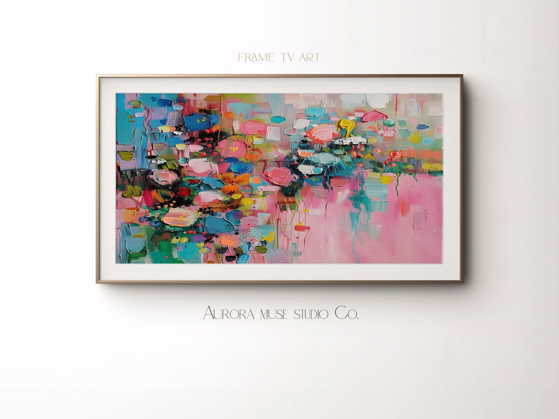 Colorful Floral Impasto Bloom Vibrant Abstract Oil Painting Wall Art - Image 4