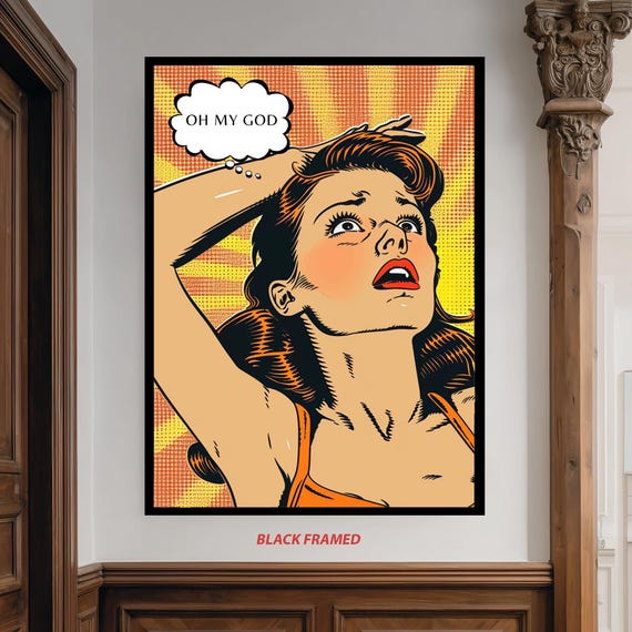 Vintage Pop Art, Shocked Woman Saying Oh My God Art Print