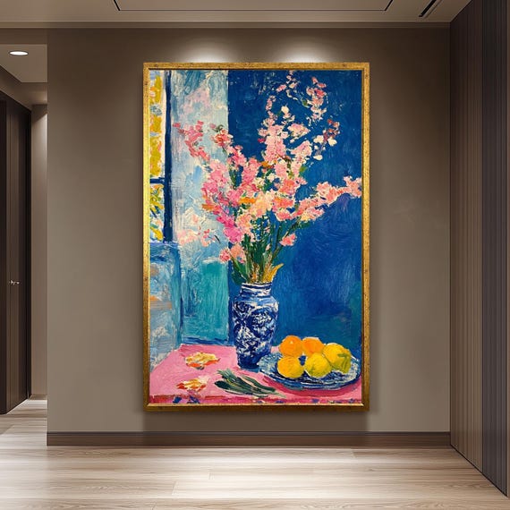 Matisse Inspired Tropical Floral Abstract Art Print
