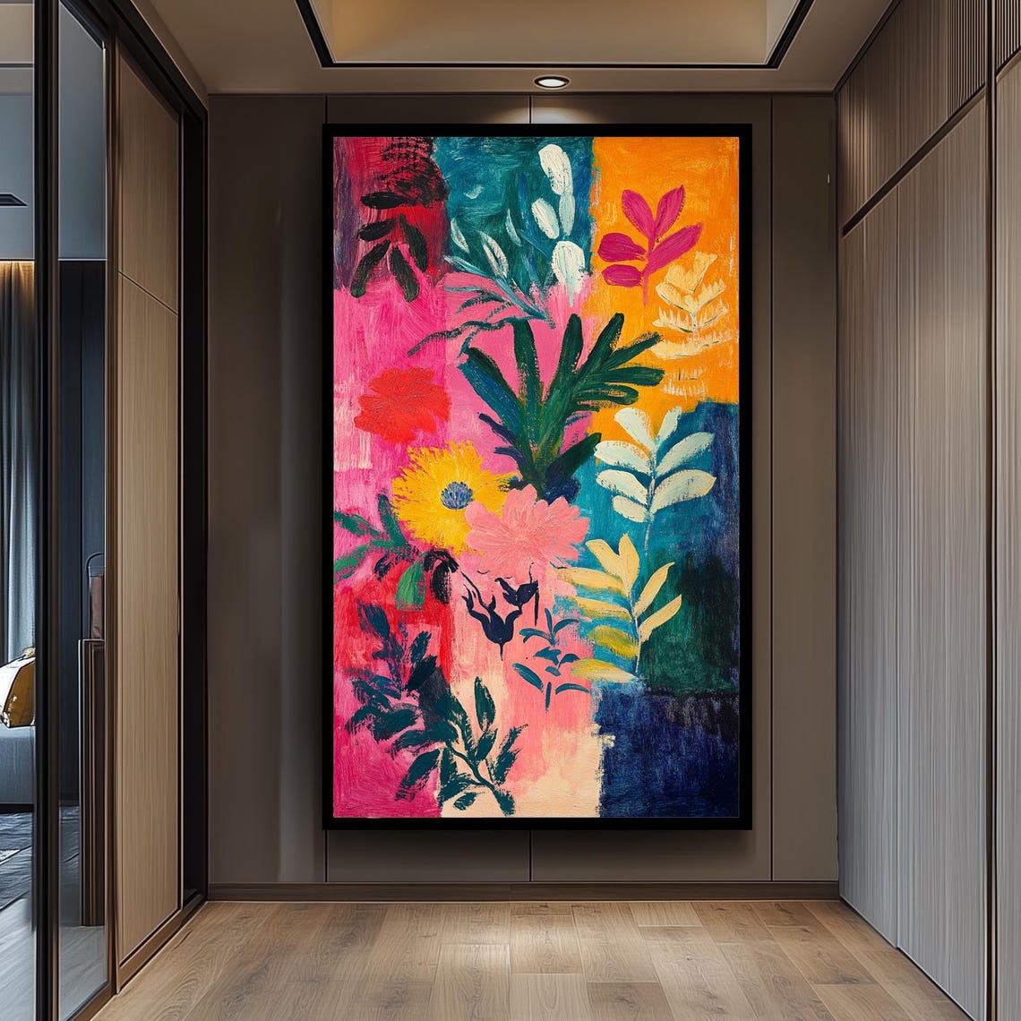 Matisse Style Colorful Abstract Botanical Floral Painting Poster