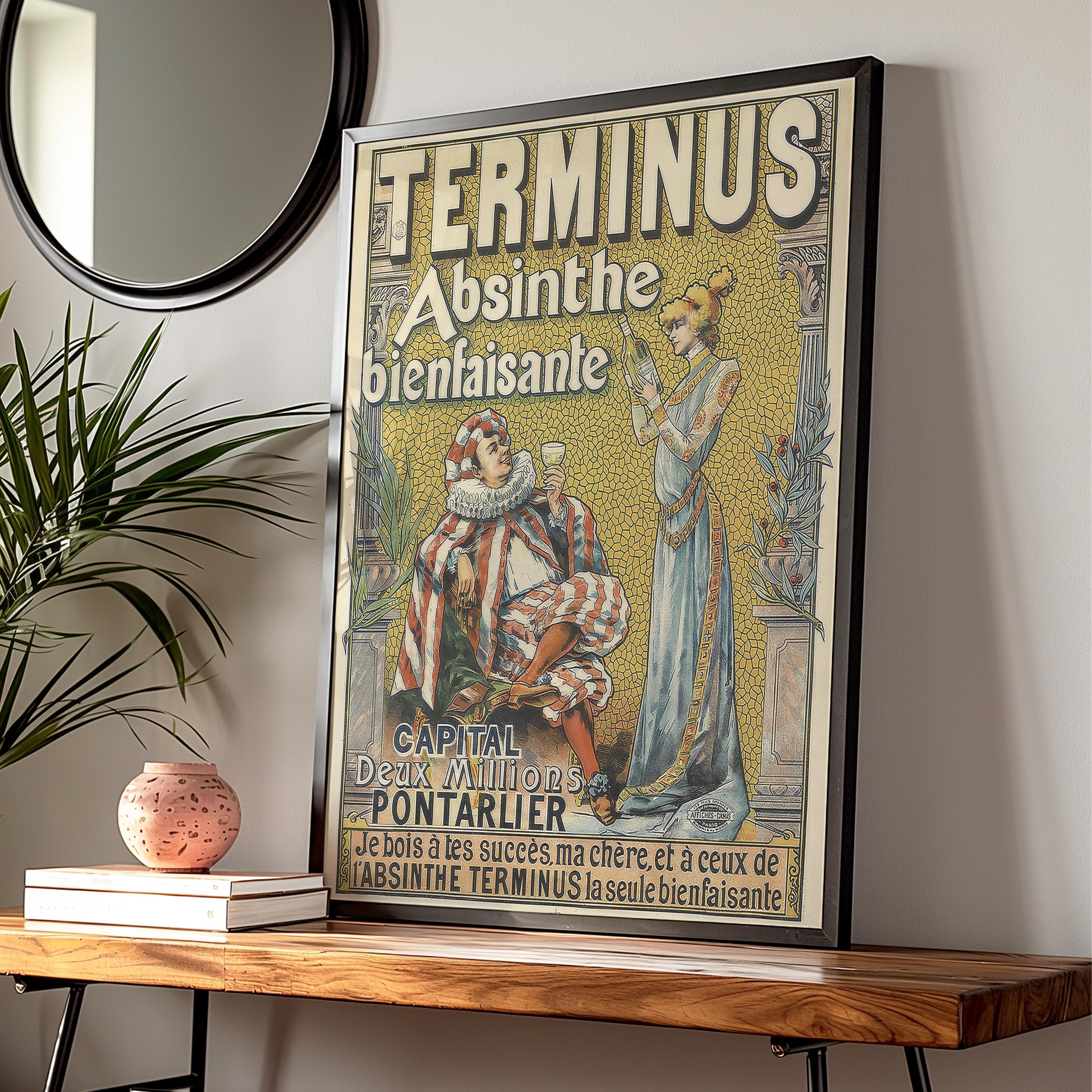Terminus Absinthe Bienfaisante Vintage French Advertising Poster - Image 3