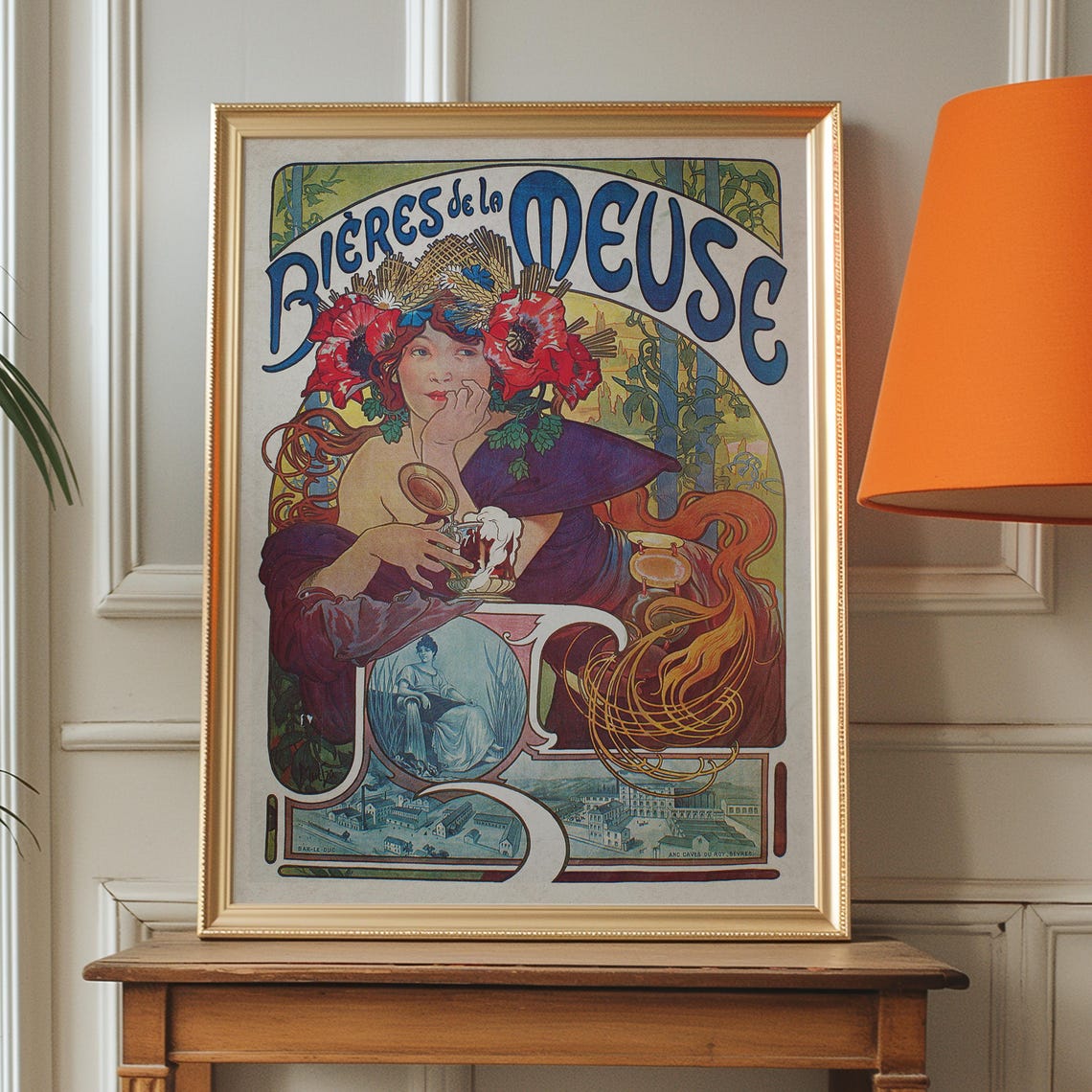 Alphonse Mucha Bières de la Meuse Art Nouveau Beer Advertising Poster - Image 3