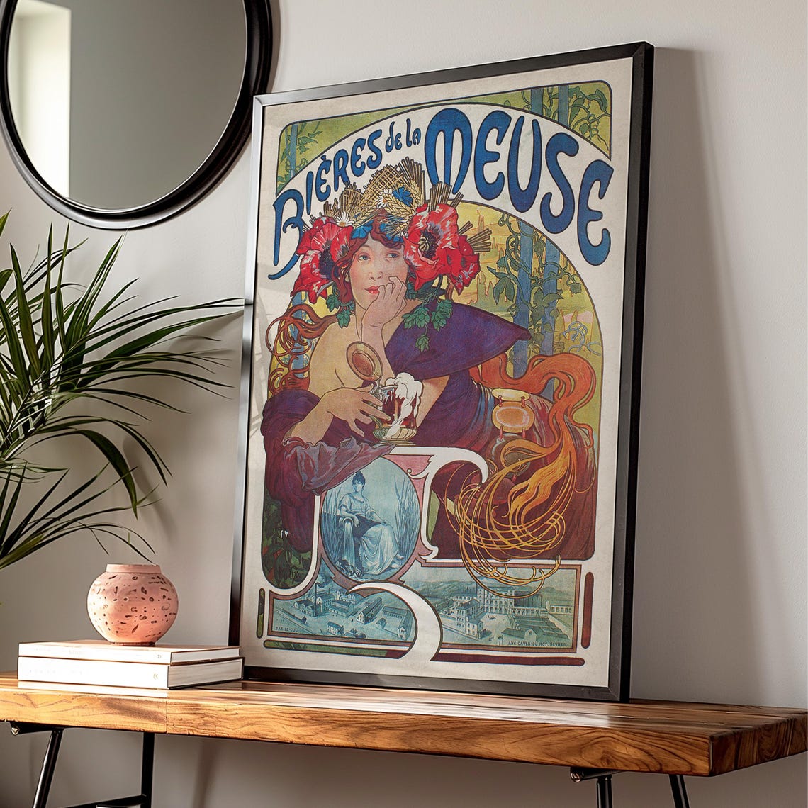 Alphonse Mucha Bières de la Meuse Art Nouveau Beer Advertising Poster - Image 2