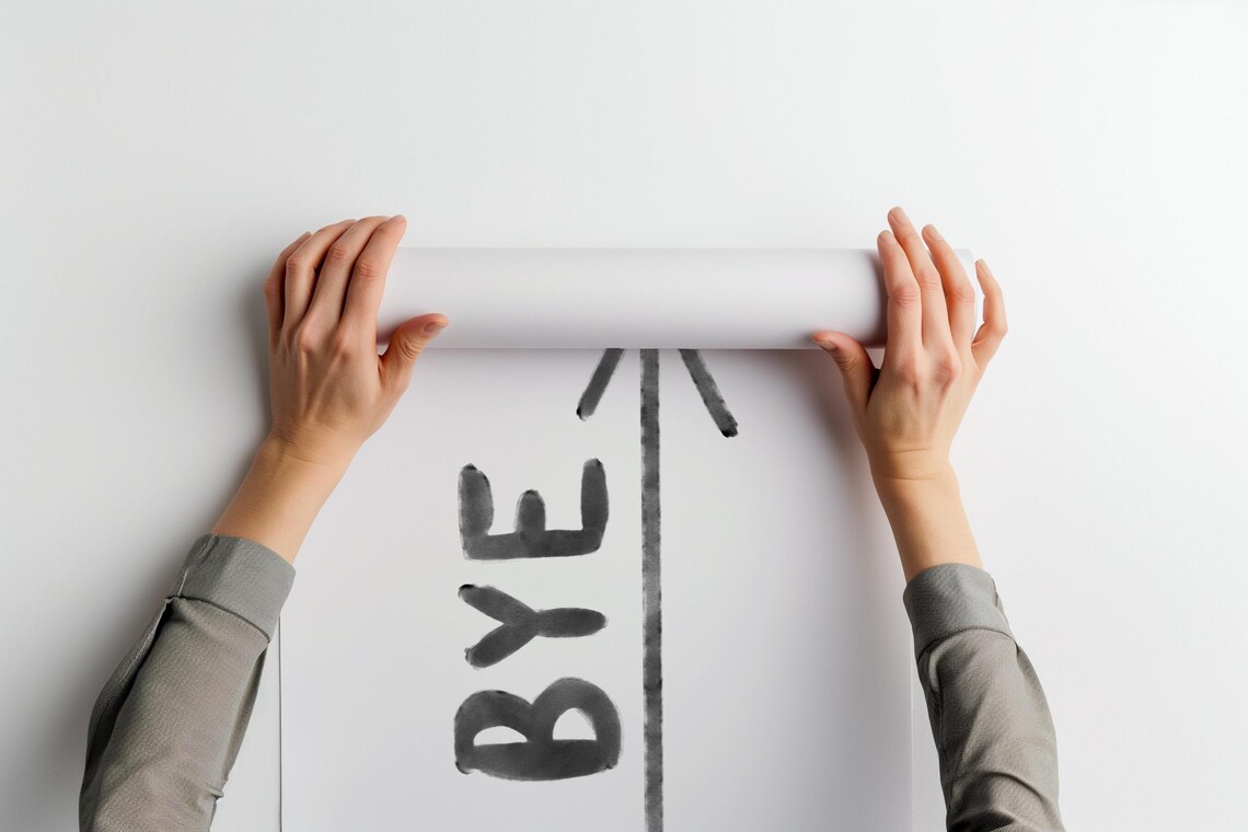 Bye Arrow Exit Sign Print, Scandinavian Minimalist Typography - Image 2