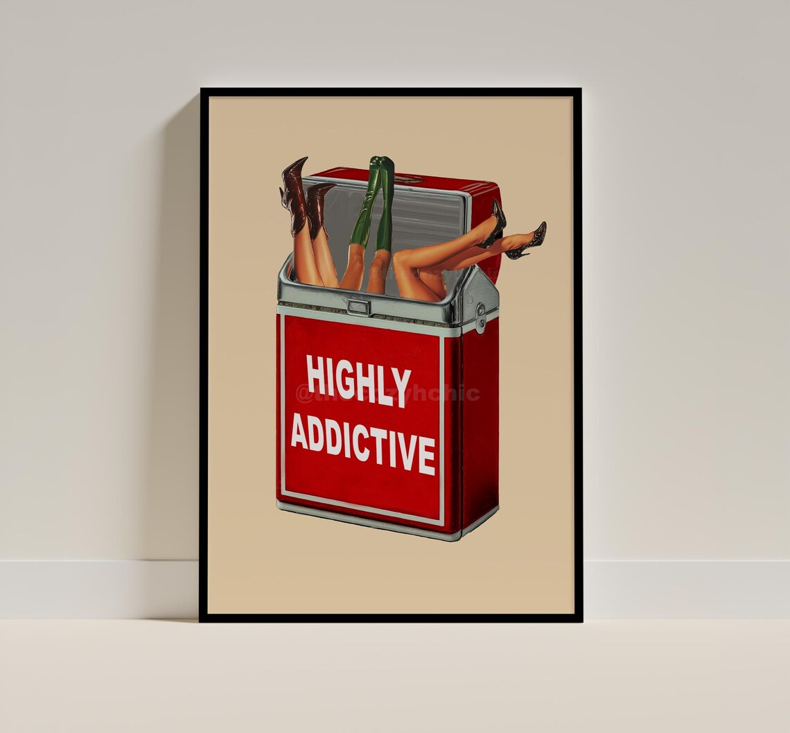 Vintage Tobacco Art Print, Retro Pop Culture Decor