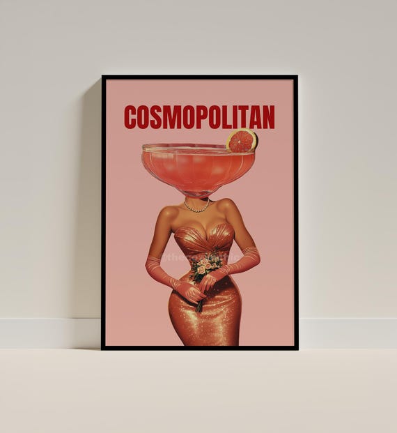 Cosmopolitan Cocktail Wall Art Retro Bar Decor