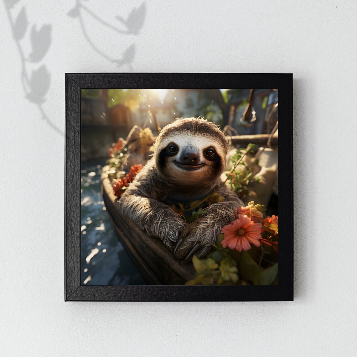 Summer Time Sloth Animal Art Print, Cute Gift
