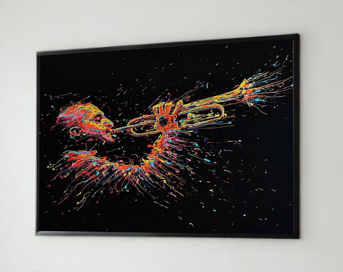 Jazz Musician Trumpet Player, Modern Music Decor