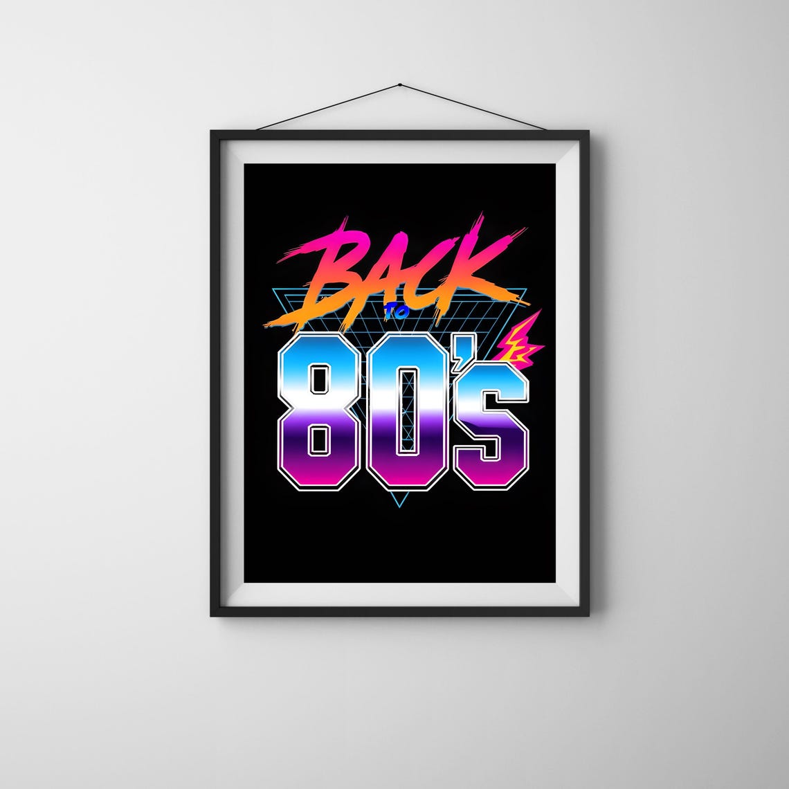 Back To The 80s Retro Neon Typography Bold Vintage Party Poster