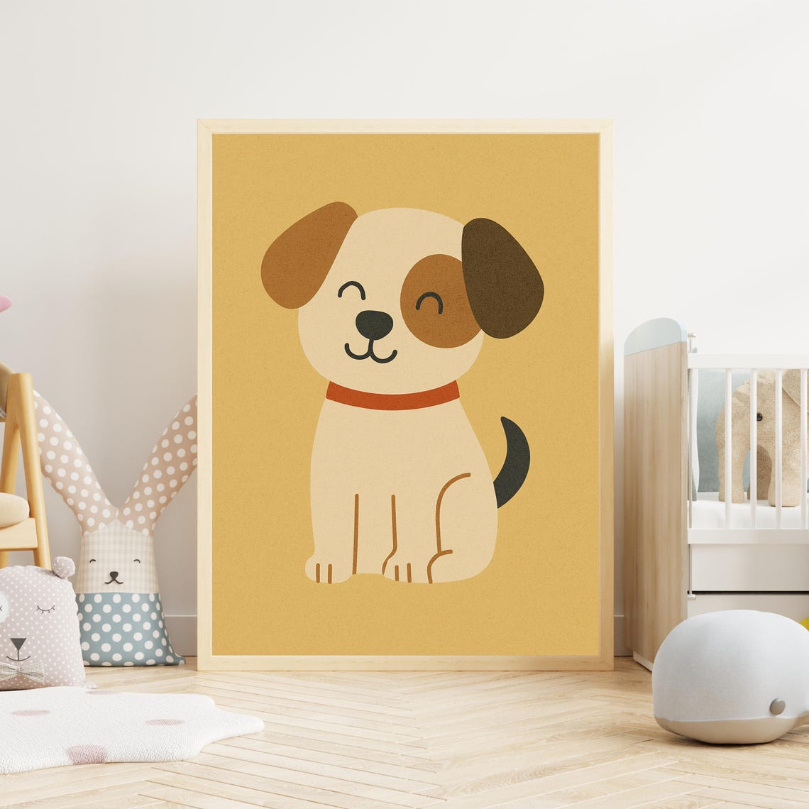 Puppy Nursery Print Modern Dog Wall Art