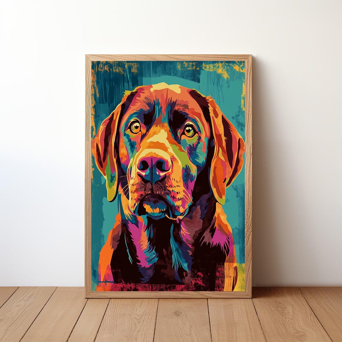 Labrador Retriever Pop Art Portrait Chocolate Lab Colorful Poster