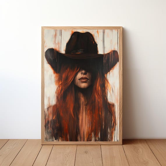 Cowgirl Poster, Western Boho Rustic Art Print
