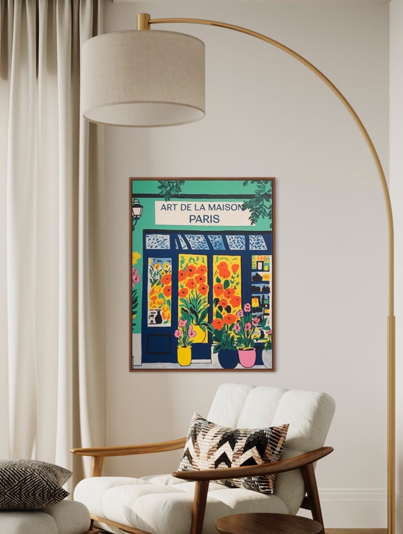 Flower Market Print, Vintage Matisse Paris Decor