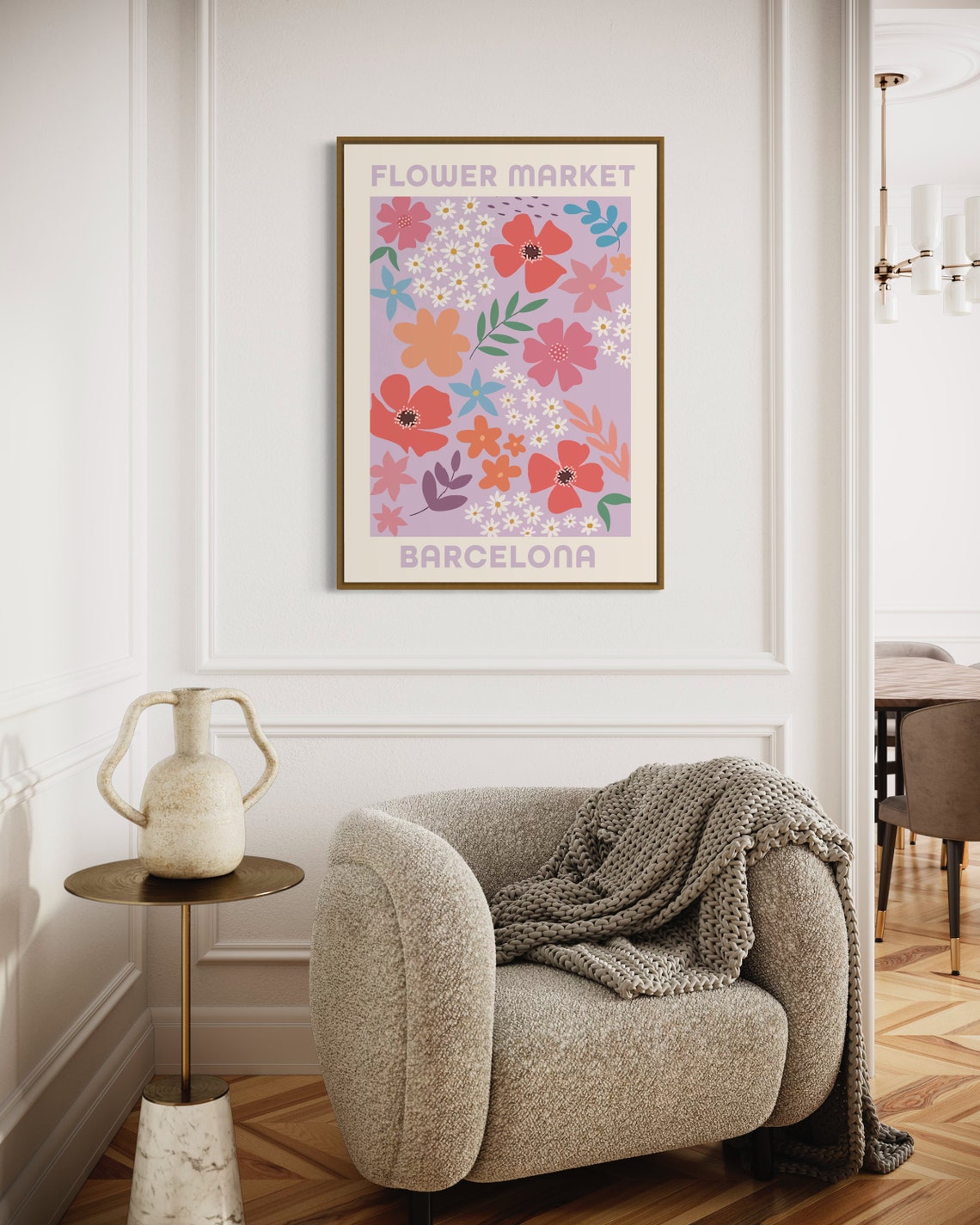 Flower Market Print, Barcelona Vintage Poster - Image 5