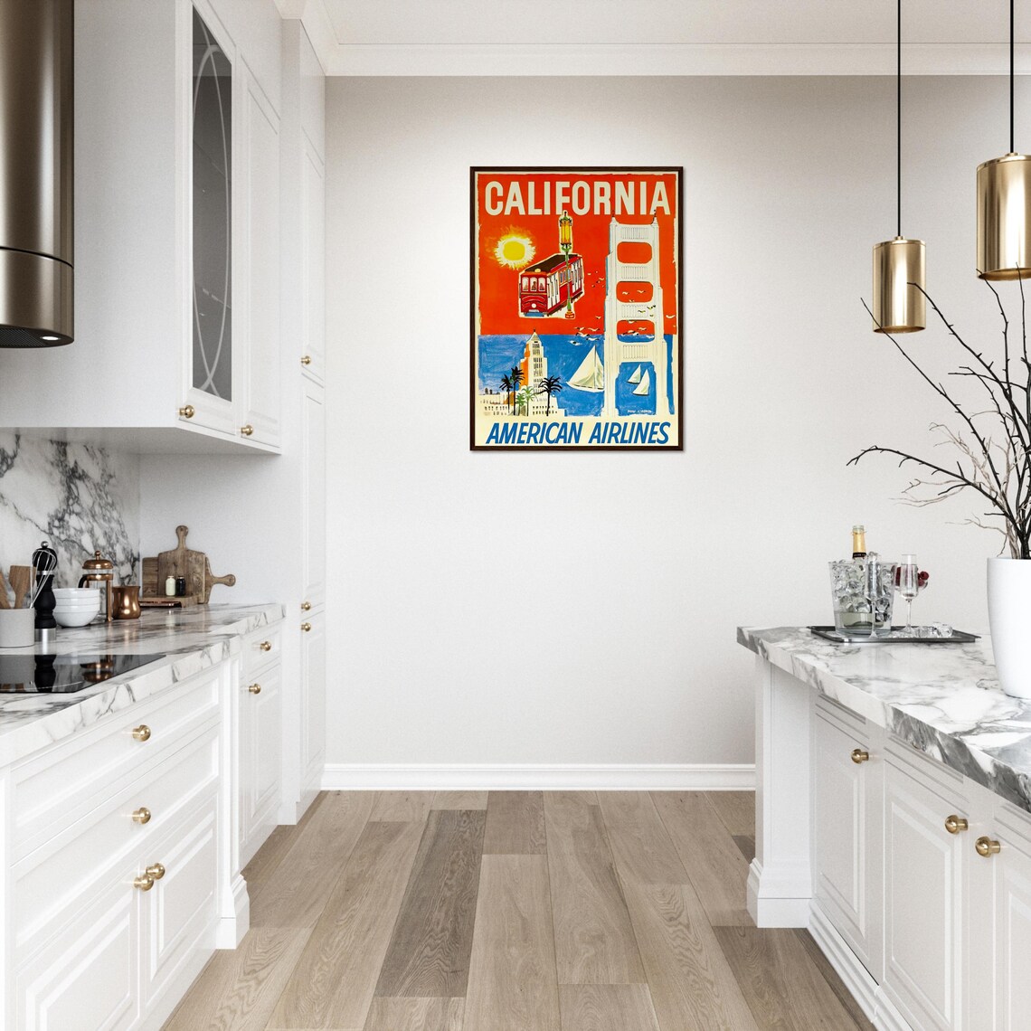 California Retro Travel Poster, Vintage Coastal Decor - Image 4
