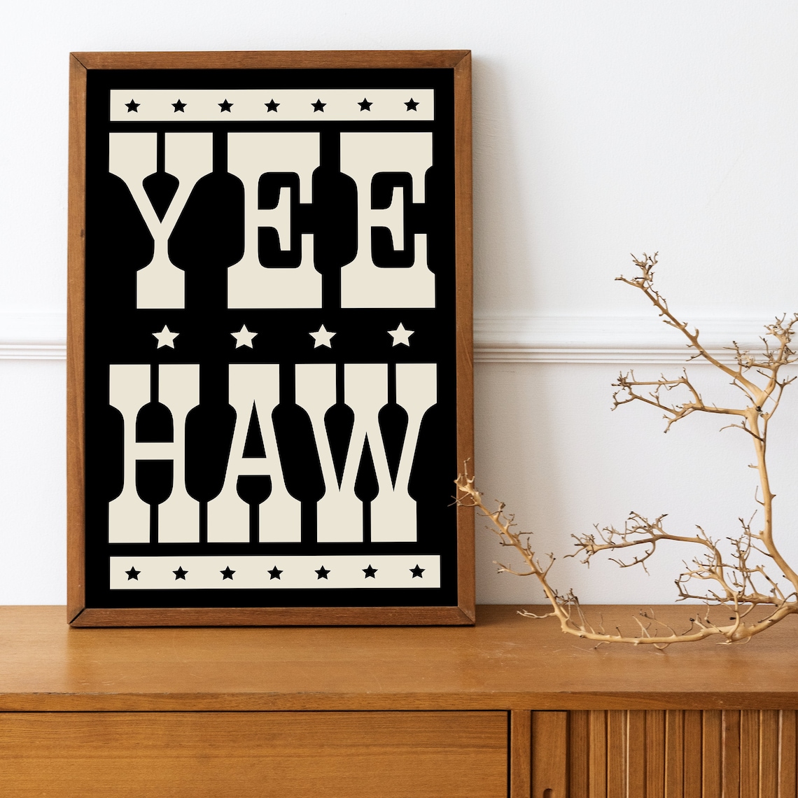 Yeehaw Cowboy Typography Poster, Western Decor - Image 4