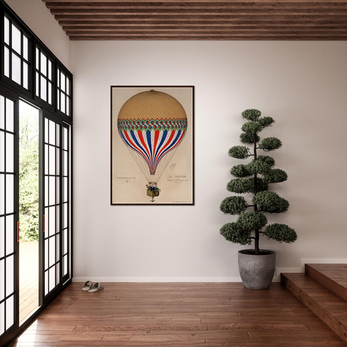 Hot Air Balloon Print, Vintage French Home Decor - Image 2
