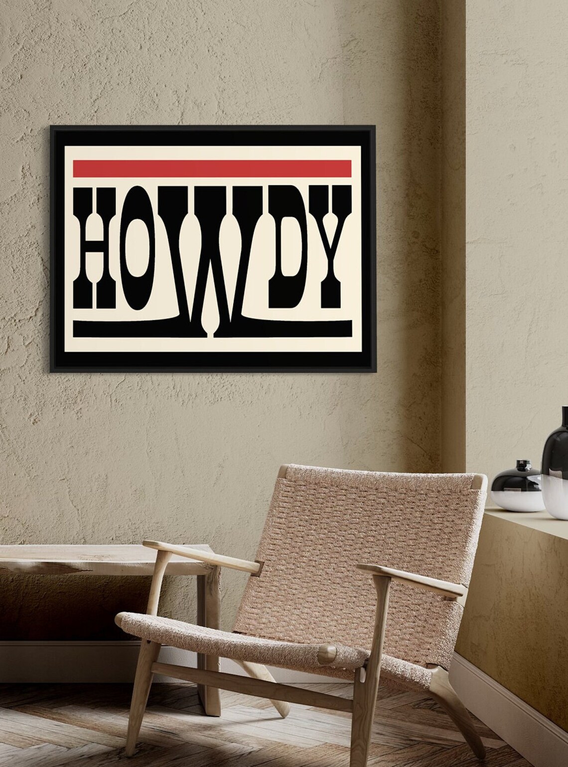 Howdy Typography Western Wall Decor, Cowboy Poster - Image 3