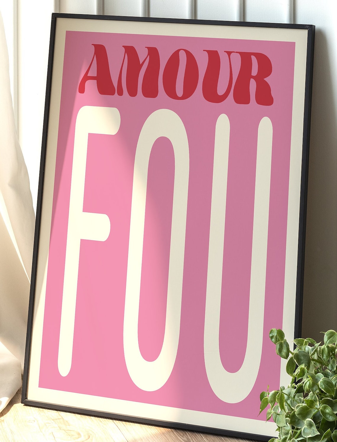 Amour Fou Modern Typography Quote Art Print - Image 2
