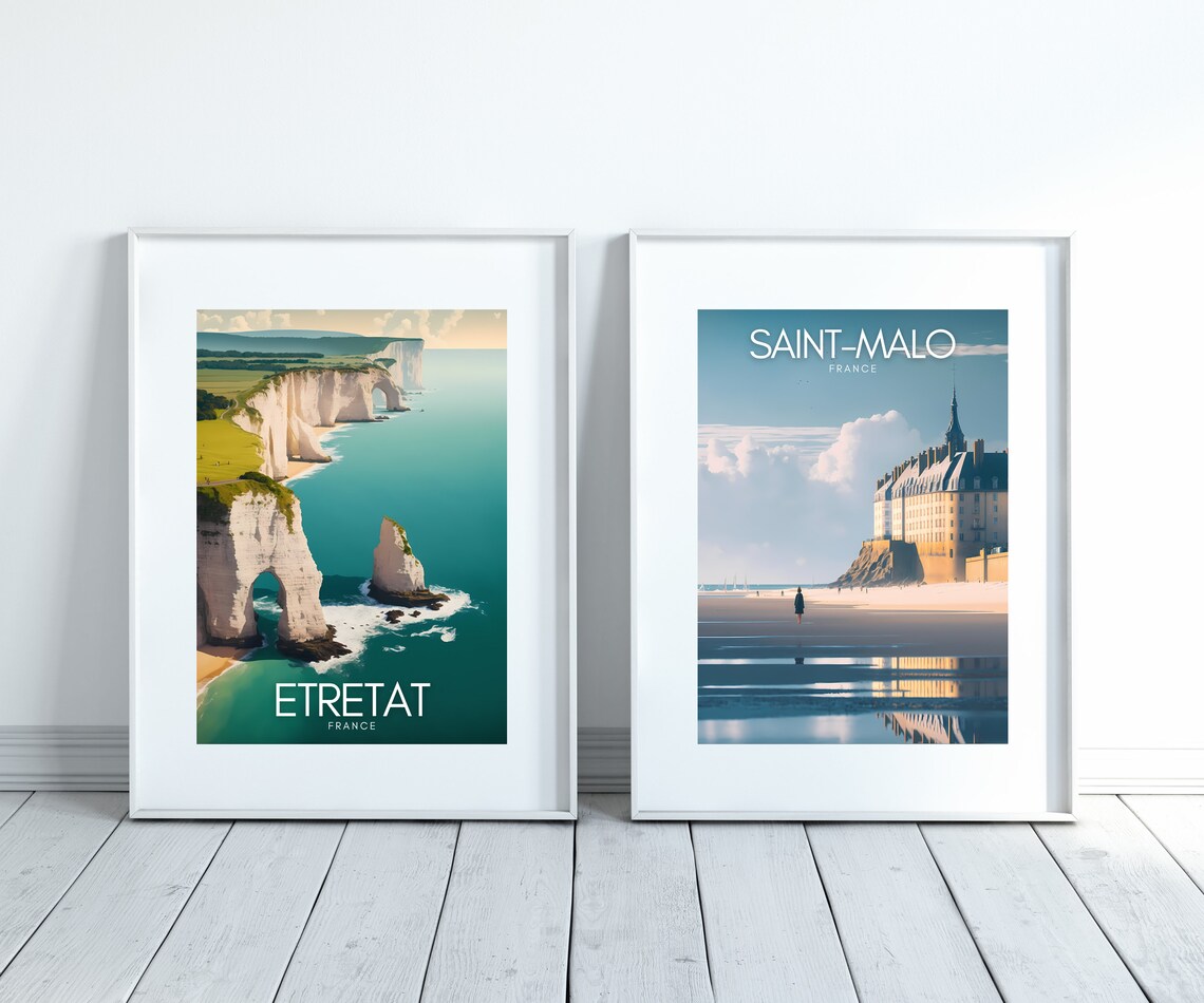 Etretat Minimalist Travel Poster, Normandy Wall Art - Image 2