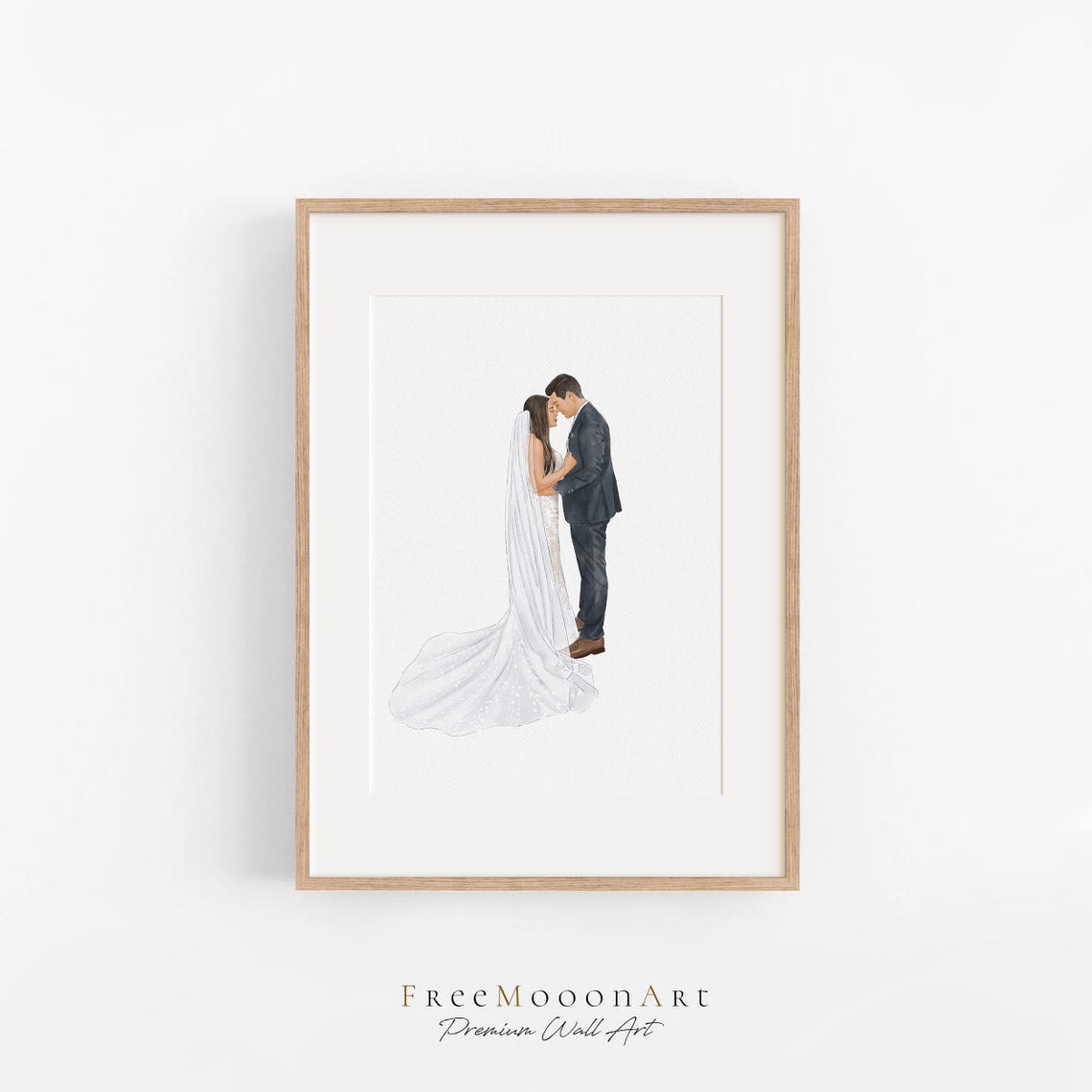 Custom Portrait From Photo Personalized Wedding Gift Watercolor Painting Anniversary Gifts For Wife Husband Couple Portrait Family Gift - Image 4