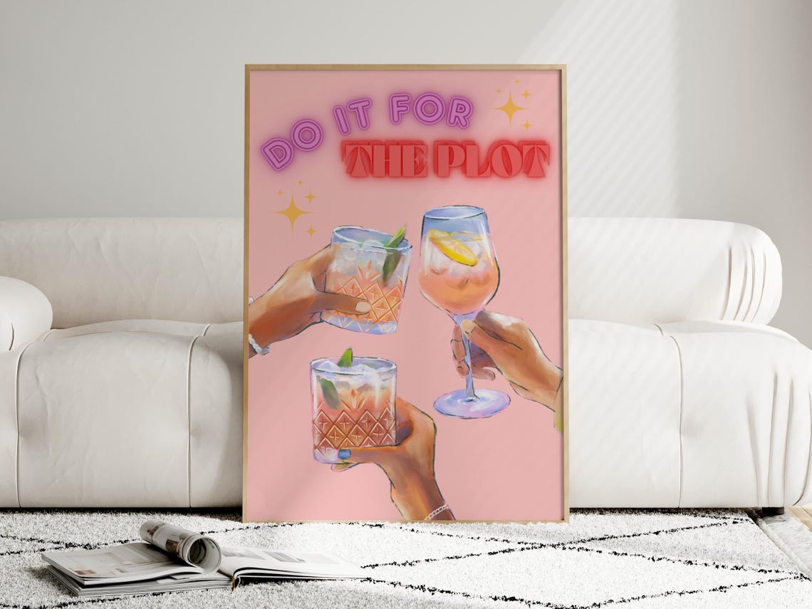 Do It For The Plot Quote, Retro Bedroom Decor - Image 2