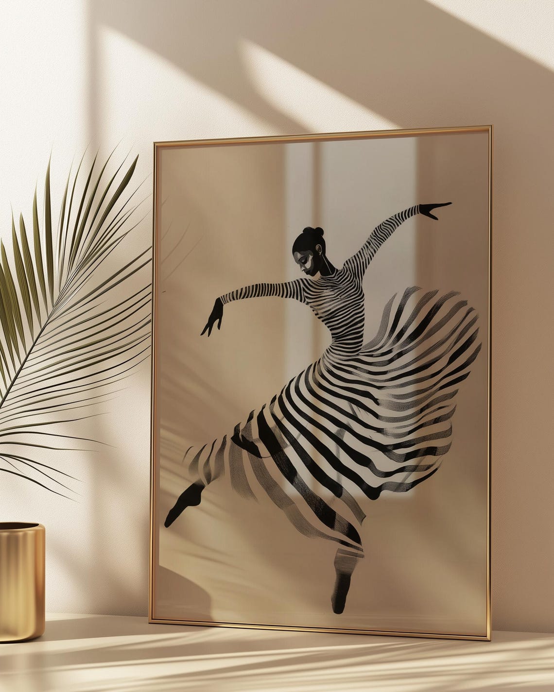 Black White Dancer Abstract Figure Art Print - Image 6